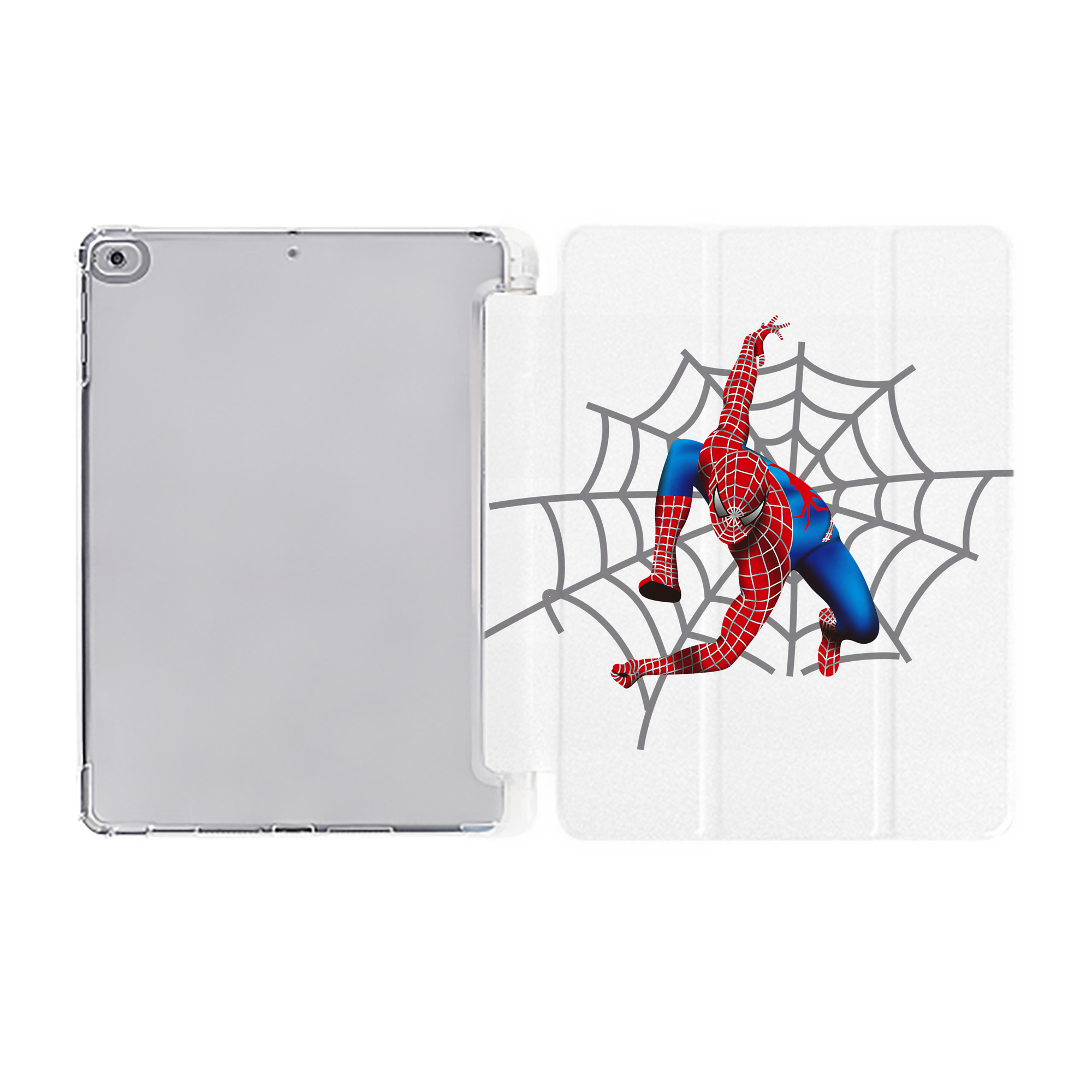 （画像用） Spider Man スパイダーマン IPad ケース ペン収納付き 三つ折りスタンド PUレザー×シリコン 対応機種9.5/10.5/10.9インチ
